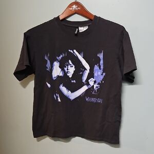 Divided Wednesday Black Tee with Purple Graphic